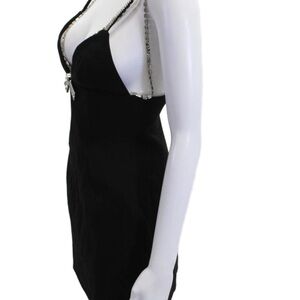 Black Chain-Trim Mini Dress - Women